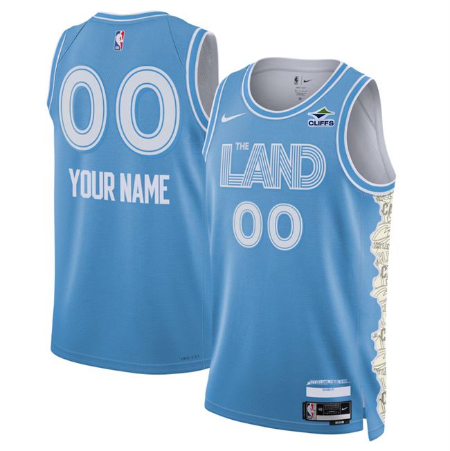 Youth Cleveland Cavaliers Active Player Custom Light Blue 2024/25 City Edition Stitched Jersey